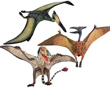GeminiGenius GeminiGenius 3pcs Pterodactyl Action Figures Realistic Flying Dinosaur Pteranodon Dino Toys Pterosaur Model Toys Cake Toppers Set for Kids