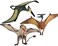 GeminiGenius GeminiGenius 3pcs Pterodactyl Action Figures Realistic Flying Dinosaur Pteranodon Dino Toys Pterosaur Model Toys Cake Toppers Set for Kids