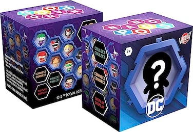 Mattel NANO PODS Connectable Collectable DC Universe Surprise Toy Character Figures Inside Attached Pod Connect to Other Styles May Vary HTR29
