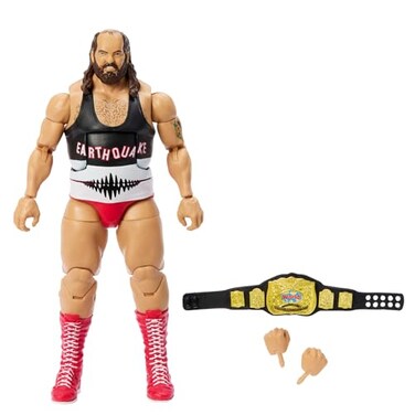 Mattel WWE Elite Action Figure Accessories 6inch Collectible Earthquake with 25 Articulation Points LifeLike Look Swappable Hands
