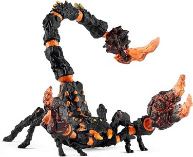 Schleich Eldrador Creatures 8 Lava Scorpion Action Figure Movable Scorpion Toy for Boys and Girls Mythical Creature Figurine Durable Fantasy Animal Beast Monster Toys for Kids Ages 7 70142
