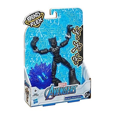 Marvel Avengers Bend and Flex Action Figure Toy 6Inch Flexible Black Panther Figure Includes Blast Accessory for Kids Ages 4 and Up