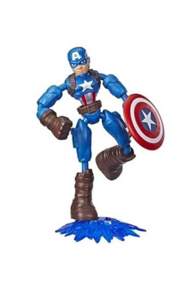 Marvel Avengers Bend and Flex Action Figure Toy 6Inch Flexible Captain America Figure Includes Blast Accessory for Kids Ages 4 and Up