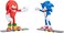 JAKKS Pacific Sonic 2 Movie 4 Action Figure 2 Pack Sonic Knuckles Red