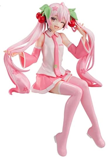 Furyu AMUSHP0477 Hatsune Miku Sakura Miku Wink ver Noodle Stopper Figure Black