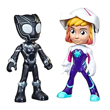 Spidey and His Amazing Friends Hero Reveal 2Pack Marvel ActionFigures MaskFlip Feature GhostSpider and Black Panther 3 Years