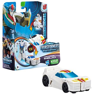 Transformers Toys EarthSpark 1Step Flip Changer Wheeljack 4Inch Action Figure Robot Toys for Ages 6 and Up