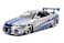 Jada Toys Fast Furious Brians 2002 Nissan Skyline R34 Diecast Car 124 Scale Silver Blue