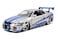 Jada Toys Fast Furious Brians 2002 Nissan Skyline R34 Diecast Car 124 Scale Silver Blue