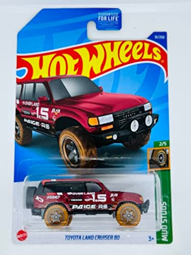 Hot Wheels Toyota Land Cruiser 80 Kroger Exclusive Red Mud Studs 2591250 MintNrMint Ships Bubble Wrapped in a Box
