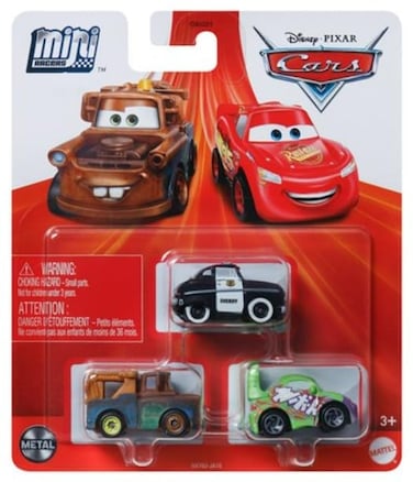 Disney Cars Mini Racers 3 Pack Speed Limit Mater Sheriff and Wingo