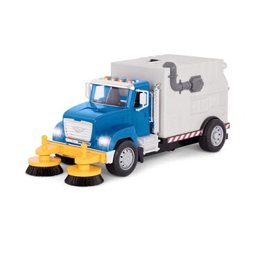 Driven by Battat Large 18Inch Electric Street Sweeper Kids ToysCars with Spinning Brushes Lights 116 Scale with Working Doors Sounds Tilting Container for 3 Years