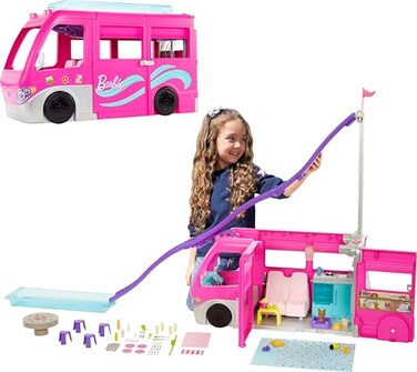 Barbie Camper Doll Playset with 60 Accessories 30InchSlide and 7 Play Areas Dream Camper