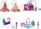 Barbie Mini BarbieLand Bundle Including 2 Holiday Dolls 3 Snow Playsets 3 Other 15inch Dolls