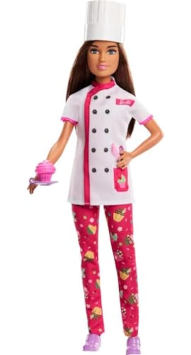 Barbie Doll Accessories Career Pastry Chef Doll with Hat and Cake Slice