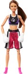 Barbie Made to Move Doll Accessories Brunette Boxer Wearing Removable Uniform with Boxing Gloves 22 Bendable Joints