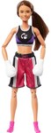 Barbie Made to Move Doll Accessories Brunette Boxer Wearing Removable Uniform with Boxing Gloves 22 Bendable Joints