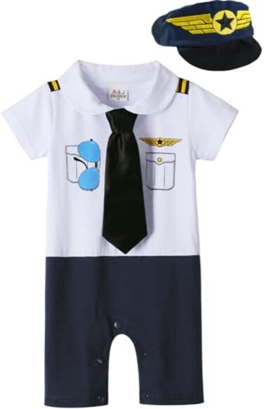 COSLAND Baby Pilot Outfit Infant Boys Halloween Costume White 612 Months