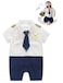 FANCYBABY Baby Pilot Boys Halloween Uniform Cosplay Romper Costume Outfit 6 to 9 Months Short Sleeves