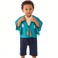 SZCQ Baby Boy Kimono Romper Suit Japanese Costumes Infant Cotton Samurai Outfits Turquoise S912M