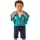SZCQ Baby Boy Kimono Romper Suit Japanese Costumes Infant Cotton Samurai Outfits Turquoise S912M