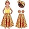 Tarpop 3 Pcs Girl African Outfits Dashiki Ankara African Attire Maxi Dashiki Skirt Toddler Kid Boho Head Wrap Dangle Earring910 Years