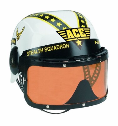 Aeromax Jr Armed Forces Pilot Helmet with Tinted Movable Visor White Fits Ages 312