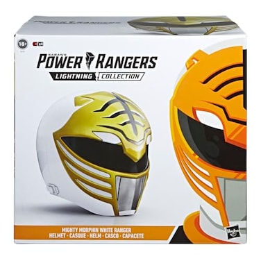 Power Rangers Lightning Collection Mighty Morphin White Ranger Premium Collector Helmet FullScale for Display Roleplay Cosplay