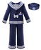 ReliBeauty Kids Navy Sailor Uniform for Boys and Girls with HatBlue56120