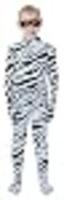 Full Bodysuit Kids Dancewear Solid Color Spandex Zentai Child Unitard Zebra XLarge