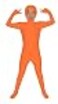Seeksmile Kids Costume Full Body Zentai Suit Face Open Kids Small Orange