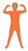 Seeksmile Kids Costume Full Body Zentai Suit Face Open Kids Small Orange