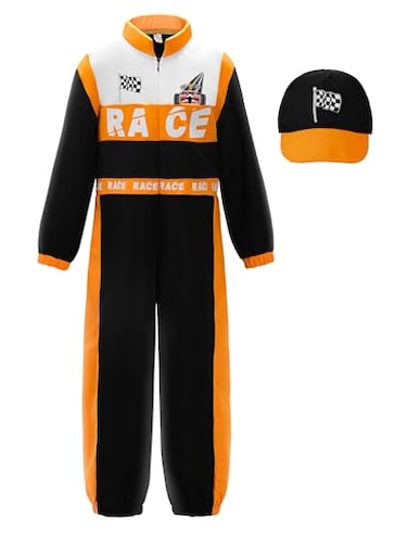 ReliBeauty Race Car Driver Costume Boys Toddler Jumpsuit with Peaked Cap 120
