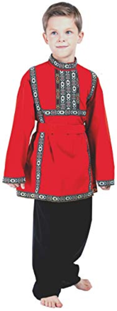 VALADA Russian Heritage Boys Costume dress Traditional Outfit wear Red 48
