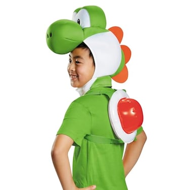 Disguise Super Mario Bros Child Yoshi Costume Accessory Kit Kids Yoshi Cosplay Kit with Headpiece Inflatable Shell