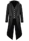 BITSEACOCO Boys Medieval Tailcoat Jacket Halloween Costumes Gothic Steampunk Vintage Victorian Frock High Collar Uniform Coat BlackS