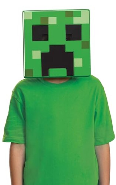 Disguise Minecraft Creeper Mask Official Minecraft 3D Paper Mask with Adjustable Strap One Size