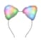 FlashingBlinkyLights Soft Furry Light Up Cat Ears Kitty Headband with Multicolor LED Lights
