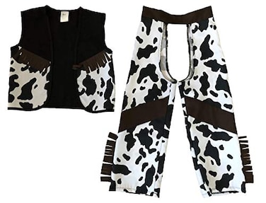 StoryBook Wishes Classic Cowboy Chaps Vest 45 Dark BrownBlack