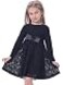 Bonny Billy Girls Casual Satin Lace Black Dresses with Bow 34 Years