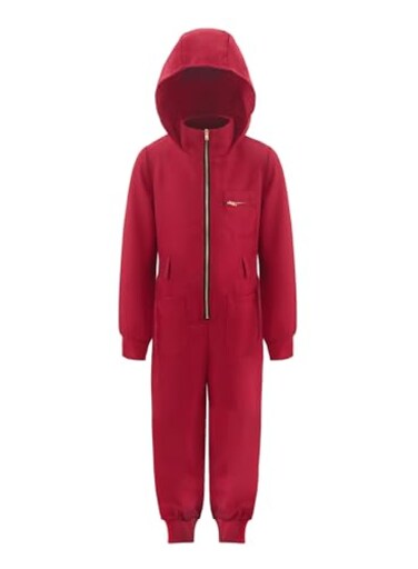 ReliBeauty Red Jumpsuit Kids Costume for Kids 150