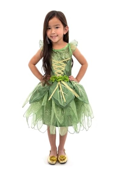 Little Adventures Pixie Tinkerbell Princess Dress Up Costume Machine Washable Child Pretend Play Dress with No Glitter MEDIUM 35 YEARS
