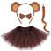 Dxhycc Monkey Costume Set Monkey Ears Headband Tail Bowtie TutuHalloween Dress Up Cosplay Accessory Kit