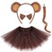 Dxhycc Monkey Costume Set Monkey Ears Headband Tail Bowtie TutuHalloween Dress Up Cosplay Accessory Kit