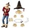 Nicky Bigs Novelties Morph Scarecrow Hat Straw Hat Wizard Hats Scarecrow Costume Kit and Accessories 11Pieces
