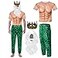 Cutecrop 4 Pcs Halloween Poseidon Costume Neptune Merman Trick or Treat Kit Sea Cosplay for Grandpa MenGreenMedium