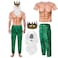 Cutecrop 4 Pcs Halloween Poseidon Costume Neptune Merman Trick or Treat Kit Sea Cosplay for Grandpa MenGreenMedium
