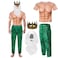 Cutecrop 4 Pcs Halloween Poseidon Costume Neptune Merman Trick or Treat Kit Sea Cosplay for Grandpa MenGreenMedium