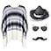 Yahenda 4 Pcs Colrful Costume Set for Adults Include Colrful Serape Poncho Sombrero Sunglasses MoustacheNovelty