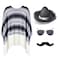 Yahenda 4 Pcs Colrful Costume Set for Adults Include Colrful Serape Poncho Sombrero Sunglasses MoustacheNovelty